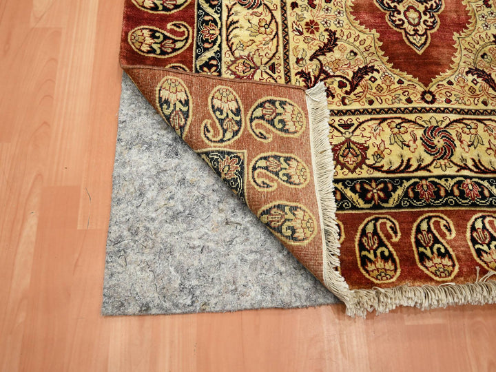 4'0" x 6'0" New Hand Knotted Red Silk Rectangle Oriental Rug - MOA10275648