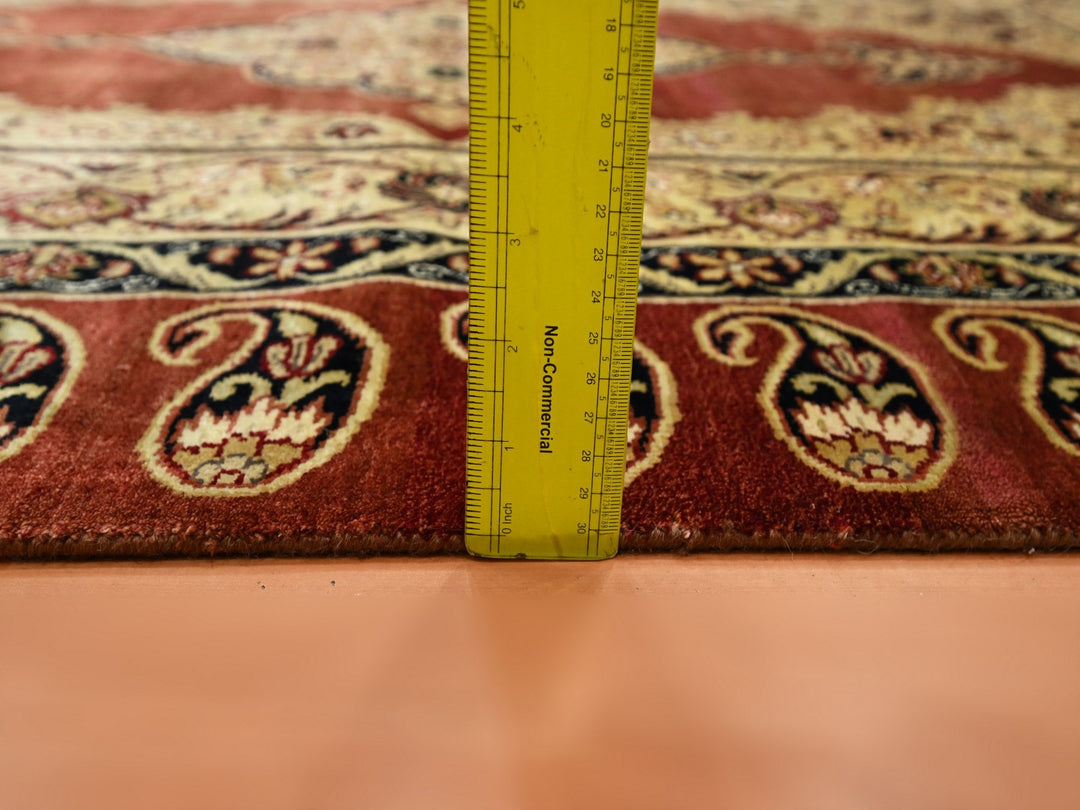 4'0" x 6'0" New Hand Knotted Red Silk Rectangle Oriental Rug - MOA10275648