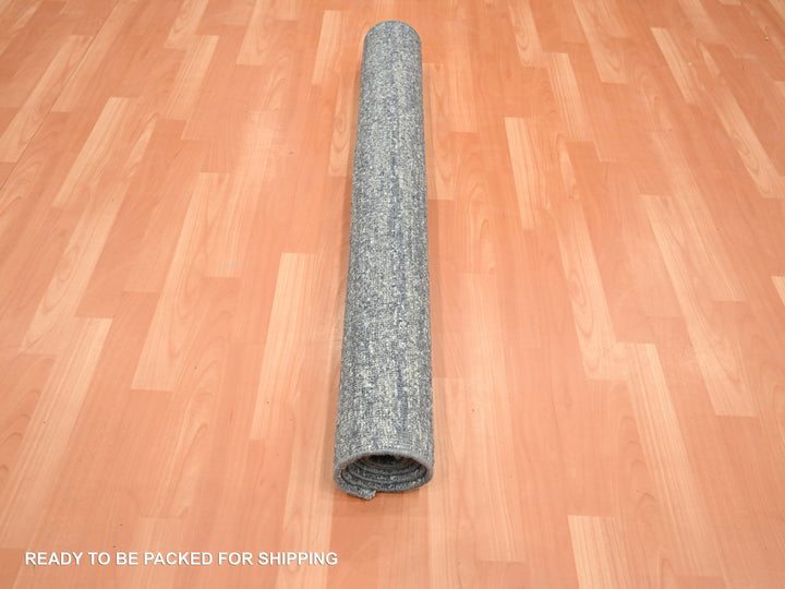 3'10" x 6'1" New Hand Knotted Grey Silk Rectangle Oriental Rug - MOA10275654