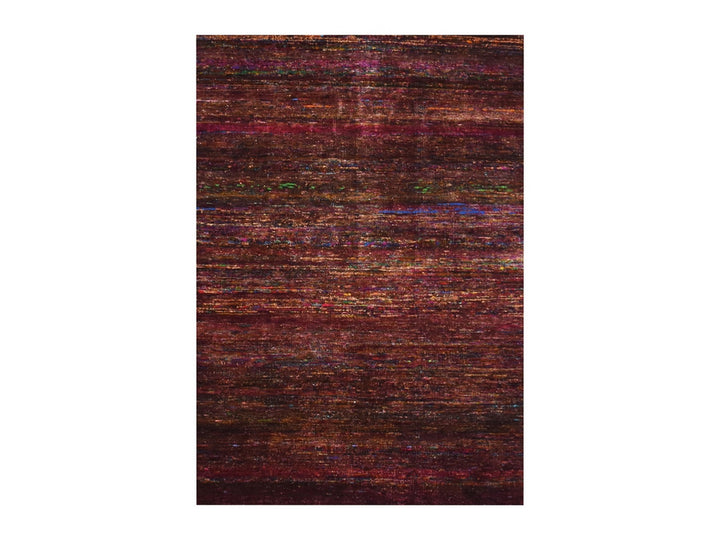 3'11" x 5'8" New Hand Knotted Red Sari Silk Rectangle Oriental Rug - MOA10275656