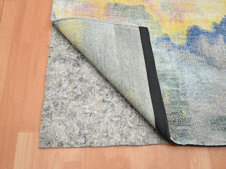 2'11" x 12'0" New Hand Knotted Grey Silk Runner Oriental Rug - MOA10275657