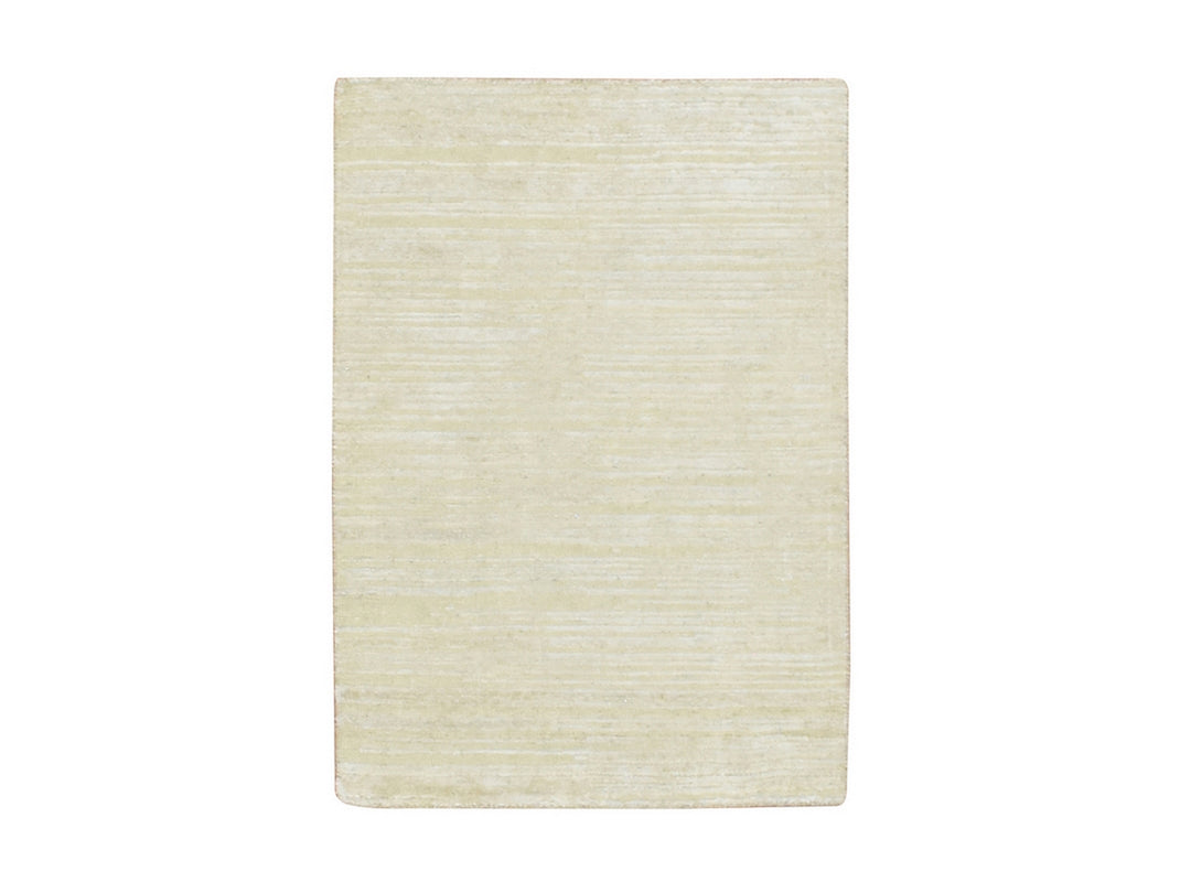 2'0" x 3'0" New Hand Knotted Ivory Wool & Silk Rectangle Oriental Rug - MOA10275660