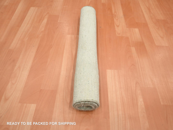 2'0" x 3'0" New Hand Knotted Ivory Wool & Silk Rectangle Oriental Rug - MOA10275661