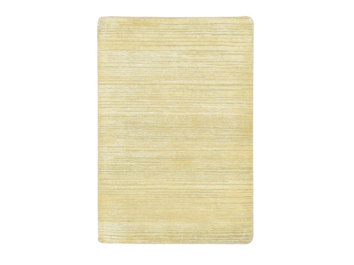 2'0" x 3'0" New Hand Knotted Beige Wool & Silk Rectangle Oriental Rug - MOA10275662
