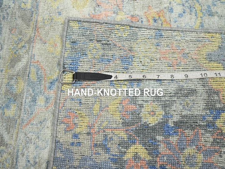 2'1" x 2'10" New Hand Knotted Grey Wool & Pure Silk Rectangle Oriental Rug - MOA10275664
