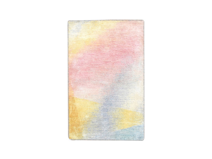 1'11" x 3'1" New Hand Knotted Pink Wool & Silk Rectangle Oriental Rug - MOA10275665