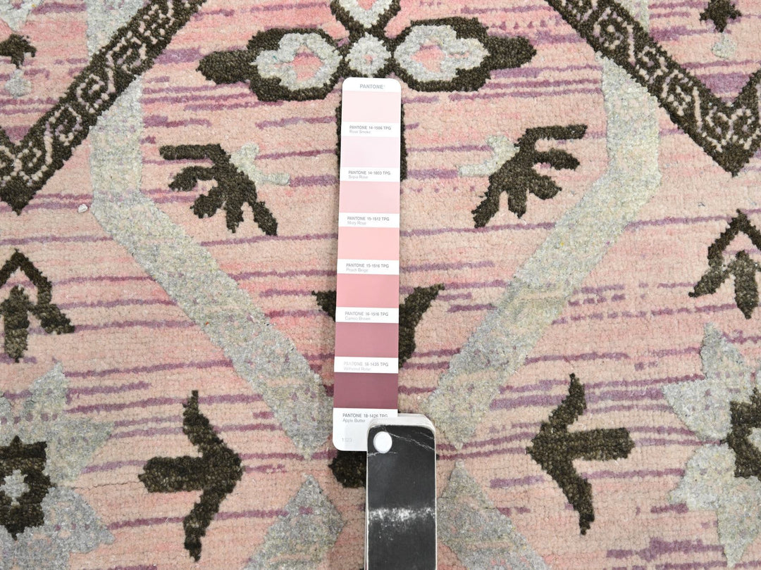10'0" x 14'2" New Hand Knotted Purple Wool & Silk Rectangle Oriental Rug - MOA10275676