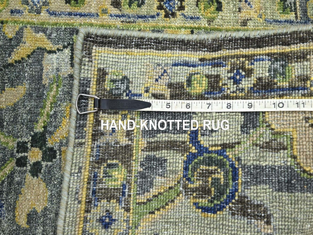 2'1" x 3'6" New Hand Knotted Green Wool Rectangle Oriental Rug - MOA10275689