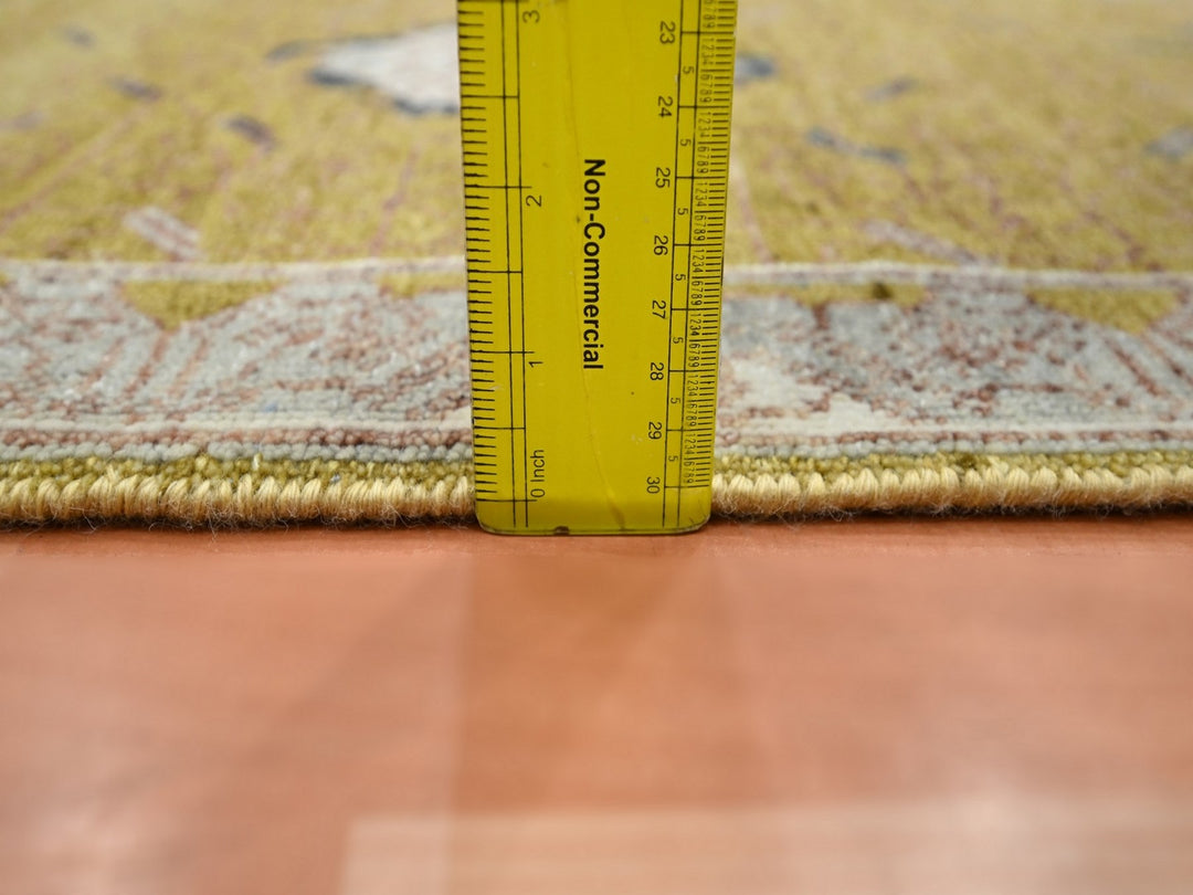 2'1" x 3'1" New Hand Knotted Yellow Wool Rectangle Oriental Rug - MOA10275693