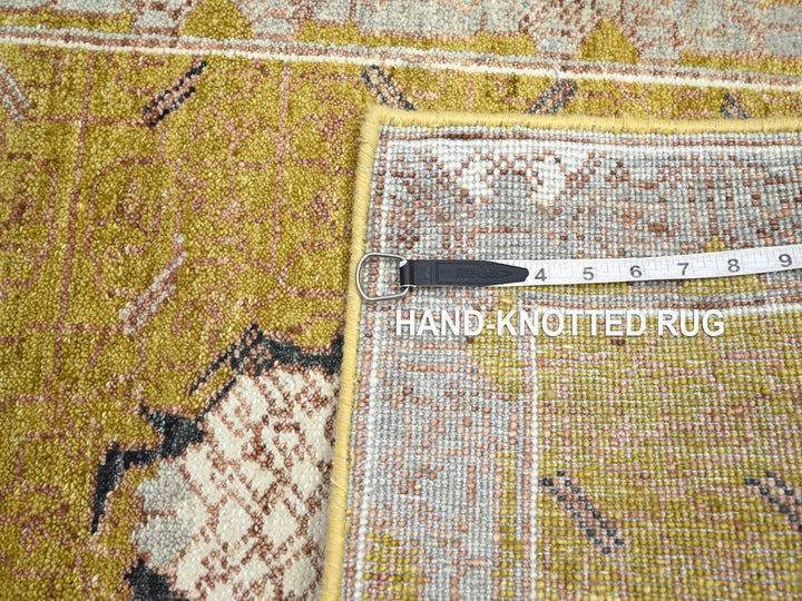 2'1" x 3'1" New Hand Knotted Yellow Wool Rectangle Oriental Rug - MOA10275693
