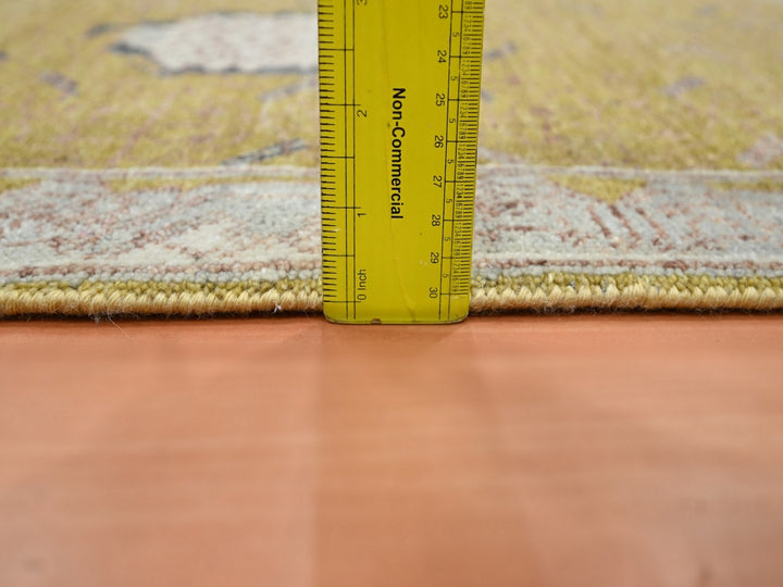2'1" x 3'2" New Hand Knotted Yellow Wool Rectangle Oriental Rug - MOA10275694