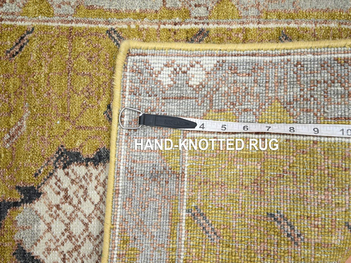 2'1" x 3'2" New Hand Knotted Yellow Wool Rectangle Oriental Rug - MOA10275694