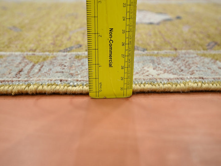 2'1" x 3'1" New Hand Knotted Yellow Wool Rectangle Oriental Rug - MOA10275695