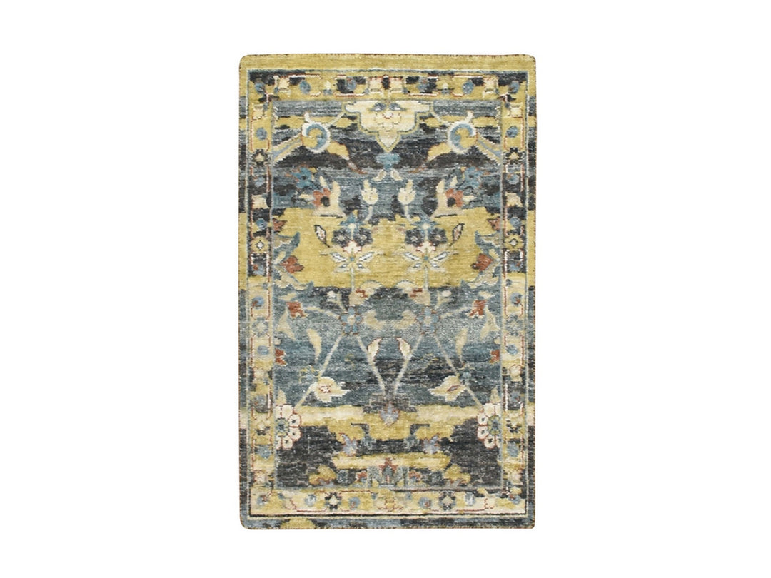 2'0" x 3'3" New Hand Knotted Yellow Wool Rectangle Oriental Rug - MOA10275697