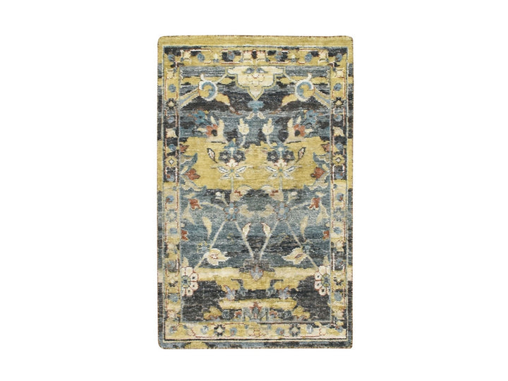 2'0" x 3'3" New Hand Knotted Yellow Wool Rectangle Oriental Rug - MOA10275697
