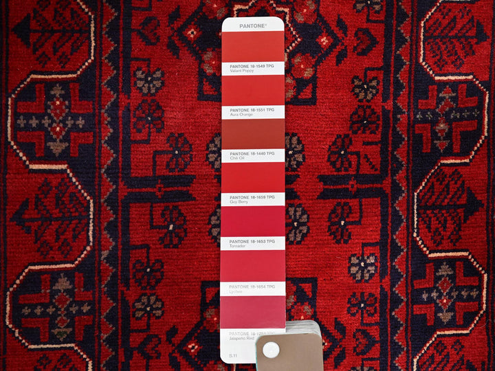 1'9" x 4'9" New Hand Knotted Red Wool Runner Oriental Rug - MOA102756