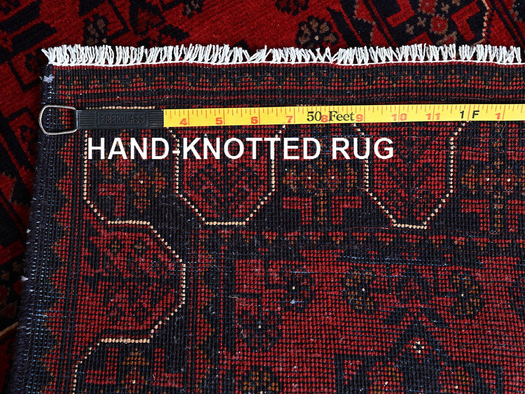 1'9" x 4'9" New Hand Knotted Red Wool Runner Oriental Rug - MOA102756