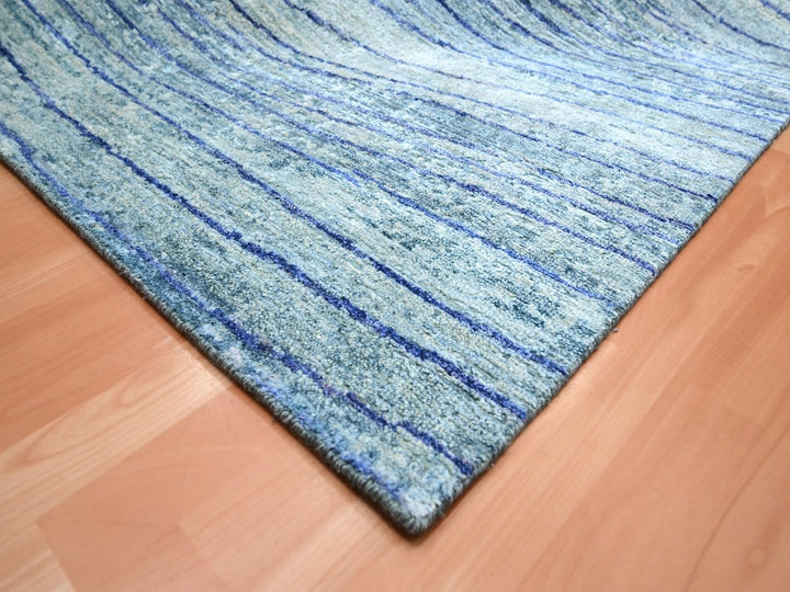 9'11" x 14'2" New Hand Knotted Blue Silk Rectangle Oriental Rug - MOA10275703