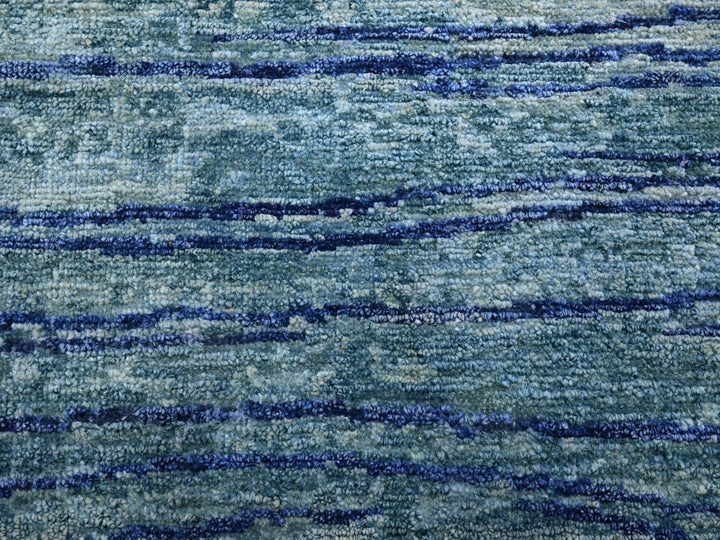 9'11" x 14'2" New Hand Knotted Blue Silk Rectangle Oriental Rug - MOA10275703