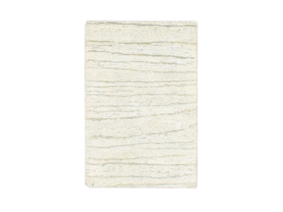 2'0" x 3'0" New Hand Knotted Ivory Silk Rectangle Oriental Rug - MOA10275708