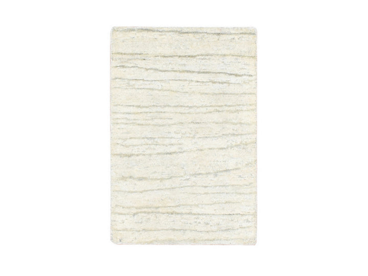 2'0" x 3'0" New Hand Knotted Ivory Silk Rectangle Oriental Rug - MOA10275708