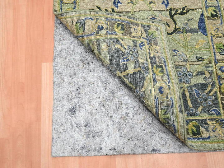 2'7" x 8'4" New Hand Knotted Green Wool Runner Oriental Rug - MOA10275719