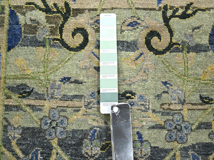 2'7" x 8'4" New Hand Knotted Green Wool Runner Oriental Rug - MOA10275719