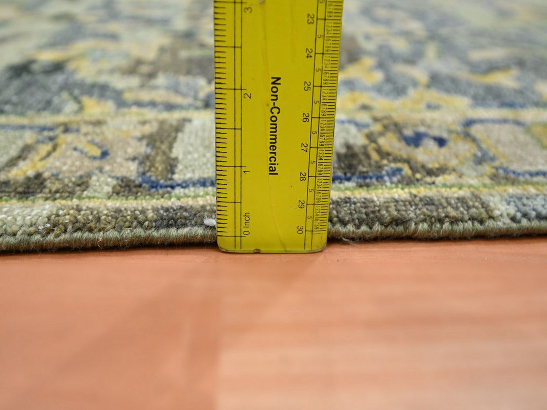 2'7" x 8'4" New Hand Knotted Green Wool Runner Oriental Rug - MOA10275719