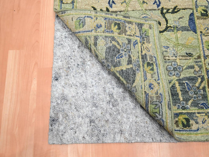 2'8" x 8'3" New Hand Knotted Green Wool Runner Oriental Rug - MOA10275720