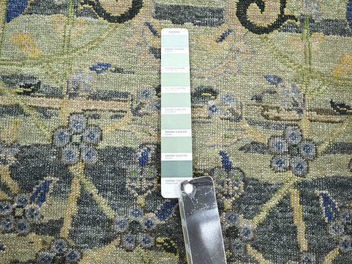 2'8" x 8'3" New Hand Knotted Green Wool Runner Oriental Rug - MOA10275720