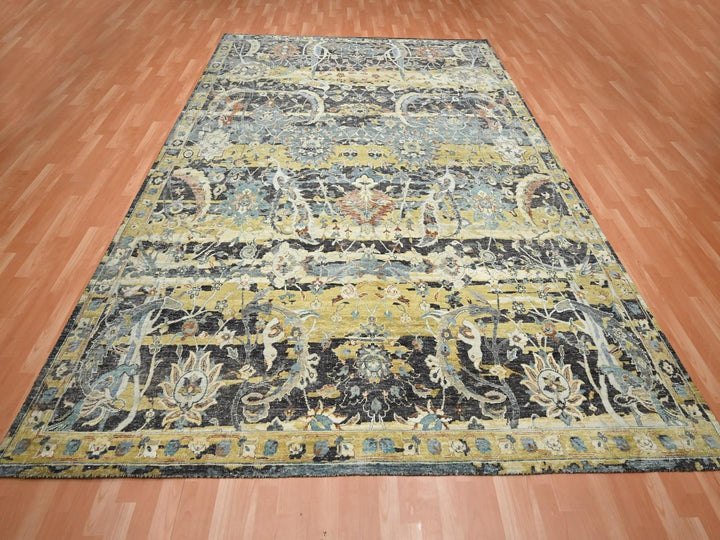 9'0" x 12'2" New Hand Knotted Brown Wool Rectangle Oriental Rug - MOA10275724