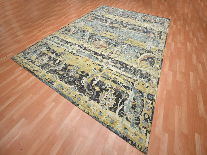 9'0" x 12'2" New Hand Knotted Brown Wool Rectangle Oriental Rug - MOA10275724