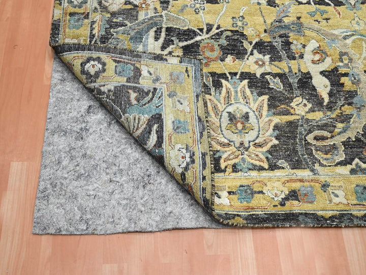 9'0" x 12'2" New Hand Knotted Brown Wool Rectangle Oriental Rug - MOA10275724