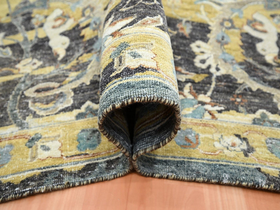 9'0" x 12'2" New Hand Knotted Brown Wool Rectangle Oriental Rug - MOA10275724