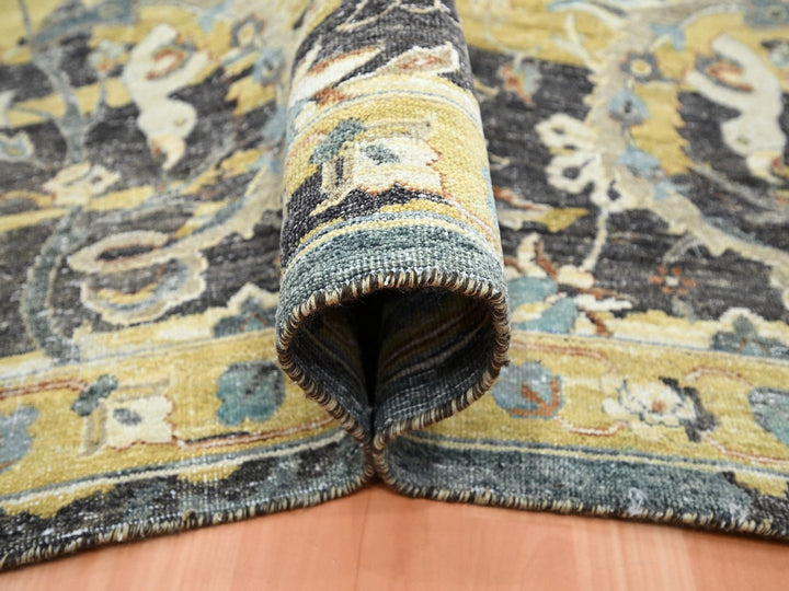 9'0" x 12'2" New Hand Knotted Brown Wool Rectangle Oriental Rug - MOA10275724