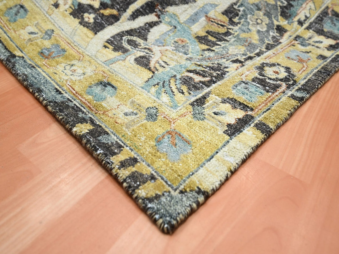 9'0" x 12'2" New Hand Knotted Brown Wool Rectangle Oriental Rug - MOA10275724