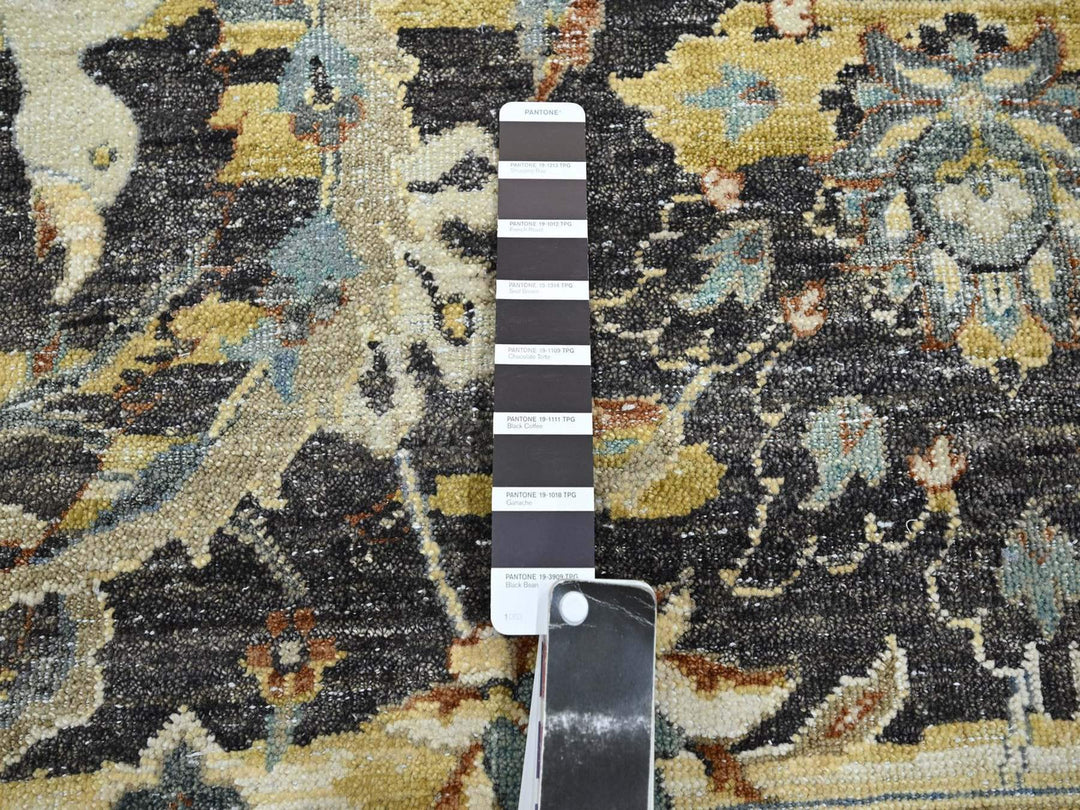 9'0" x 12'2" New Hand Knotted Brown Wool Rectangle Oriental Rug - MOA10275724