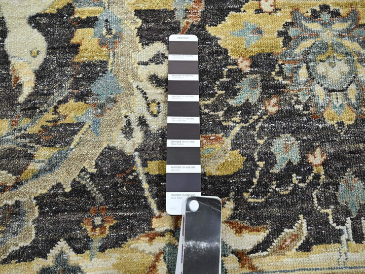 9'0" x 12'2" New Hand Knotted Brown Wool Rectangle Oriental Rug - MOA10275724