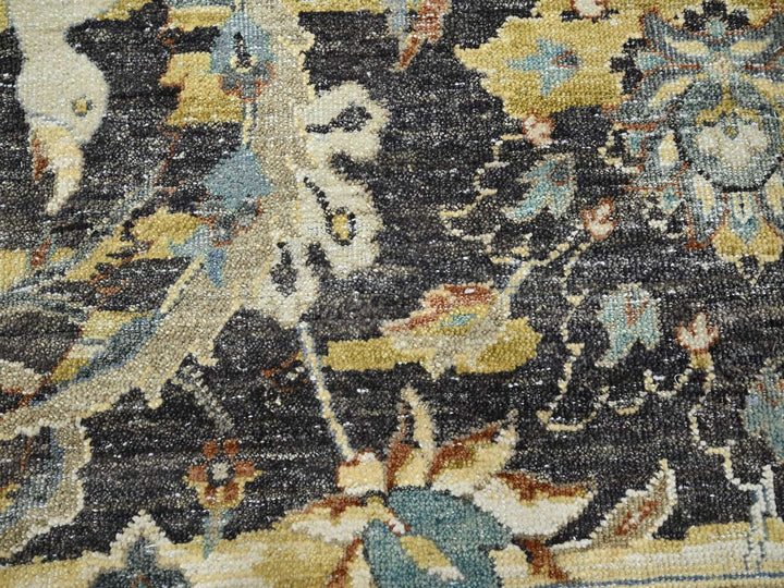 9'0" x 12'2" New Hand Knotted Brown Wool Rectangle Oriental Rug - MOA10275724