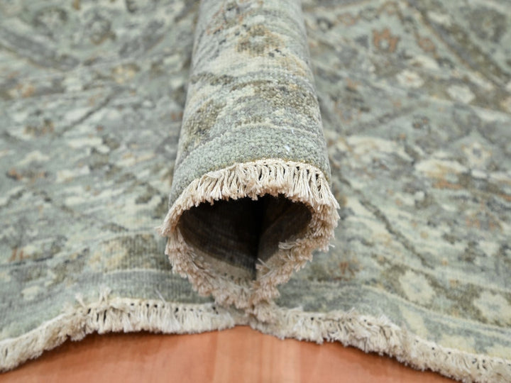 7'10" x 9'11" New Hand Knotted Grey Wool Rectangle Oriental Rug - MOA10275735