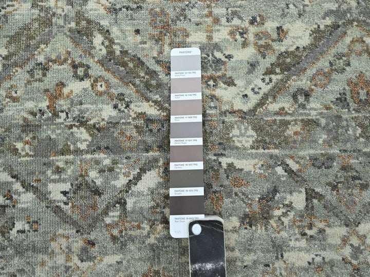 7'10" x 9'11" New Hand Knotted Grey Wool Rectangle Oriental Rug - MOA10275735