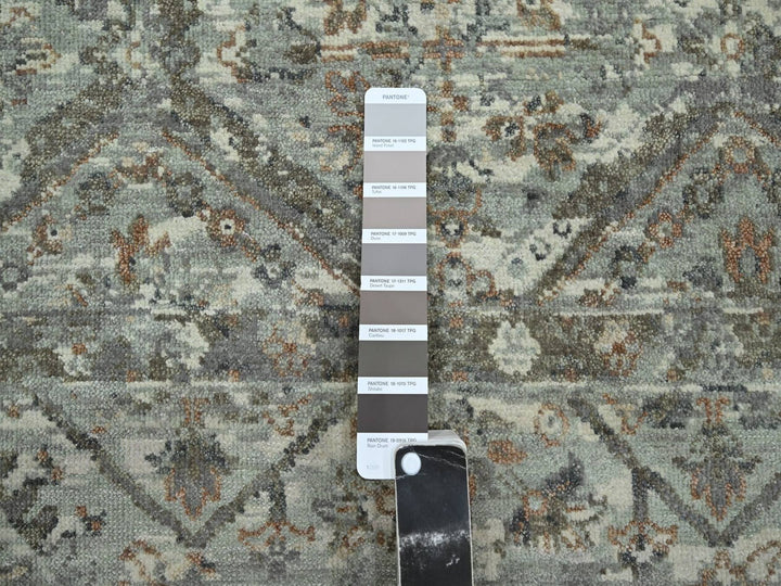 7'9" x 10'1" New Hand Knotted Grey Wool Rectangle Oriental Rug - MOA10275736