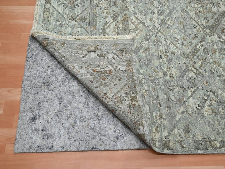 8'10" x 12'0" New Hand Knotted Grey Wool Rectangle Oriental Rug - MOA10275738