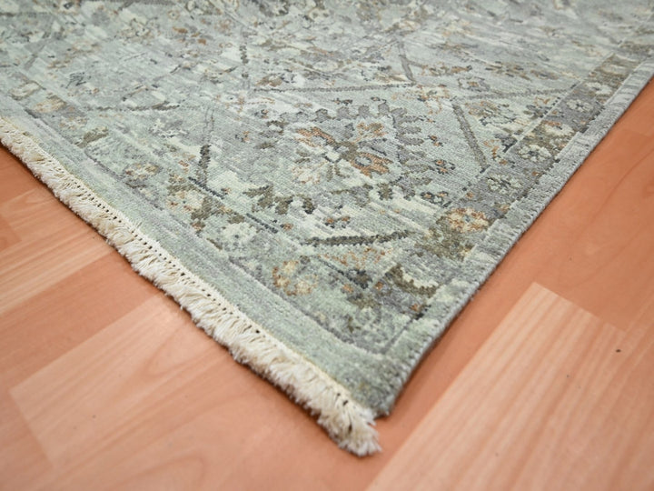 8'10" x 12'0" New Hand Knotted Grey Wool Rectangle Oriental Rug - MOA10275738