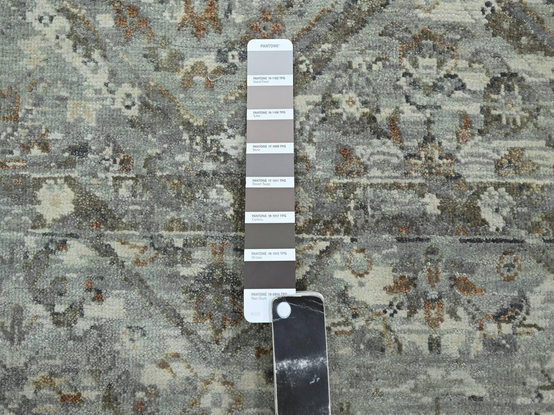 8'10" x 12'0" New Hand Knotted Grey Wool Rectangle Oriental Rug - MOA10275738