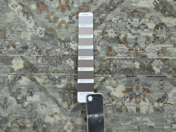 8'10" x 12'0" New Hand Knotted Grey Wool Rectangle Oriental Rug - MOA10275738