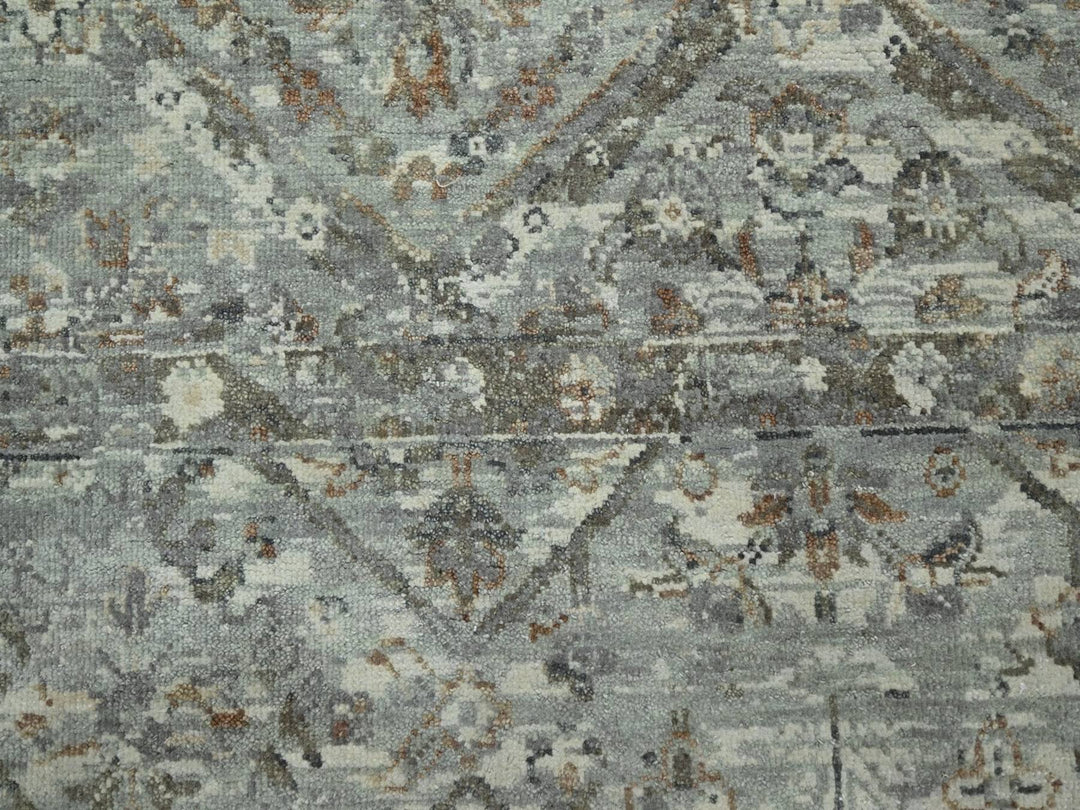 8'10" x 12'0" New Hand Knotted Grey Wool Rectangle Oriental Rug - MOA10275738