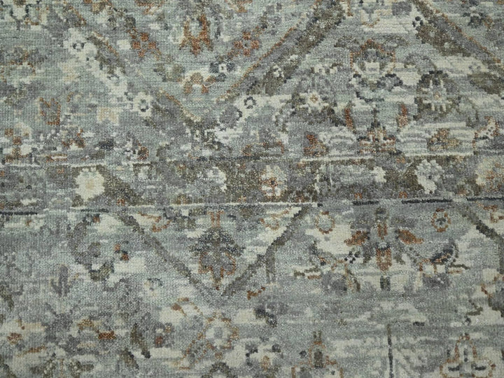 8'10" x 12'0" New Hand Knotted Grey Wool Rectangle Oriental Rug - MOA10275738