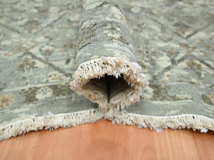 9'10" x 13'8" New Hand Knotted Grey Wool Rectangle Oriental Rug - MOA10275739