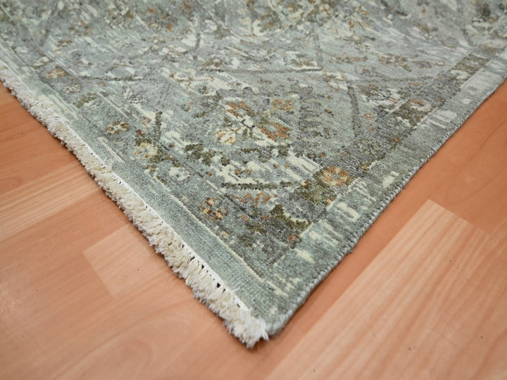 9'10" x 13'8" New Hand Knotted Grey Wool Rectangle Oriental Rug - MOA10275739